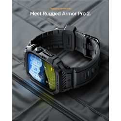 SPIGEN Husă cu Curea Rugged Armor Pro 2 Apple Watch 49/46/45/44mm (Ultra 3-1/Seria 11), Negru Mat SPIGEN Husă cu Curea Rugged Armor Pro 2 Apple Watch 49/46/45/44mm (Ultra 3-1/Seria 11), Negru Mat