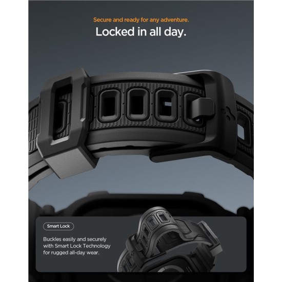 SPIGEN Husă cu Curea Rugged Armor Pro 2 Apple Watch 49/46/45/44mm (Ultra 3-1/Seria 11), Negru Mat (Audi, ACS10503) by www.silkase.ro
