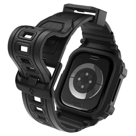 SPIGEN Husă cu Curea Rugged Armor Pro 2 Apple Watch 49/46/45/44mm (Ultra 3-1/Seria 11), Negru Mat (Audi, ACS10503) by www.silkase.ro