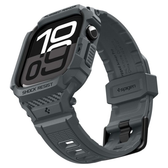 Husa cu curea Spigen Rugged Armor Pro 2 pentru Apple Watch 11 46mm, gri inchis (Spigen, Ingredi) by www.silkase.ro SPIGEN Husă cu Curea Rugged Armor Pro 2 Apple Watch 49/46/45/44mm (Ultra 3-1/Seria 11), Gri Închis (Audi, ACS10504) by www.silkase.ro