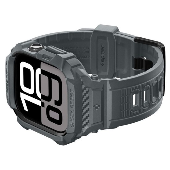 Husa cu curea Spigen Rugged Armor Pro 2 pentru Apple Watch 11 46mm, gri inchis (Spigen, Ingredi) by www.silkase.ro SPIGEN Husă cu Curea Rugged Armor Pro 2 Apple Watch 49/46/45/44mm (Ultra 3-1/Seria 11), Gri Închis (Audi, ACS10504) by www.silkase.ro