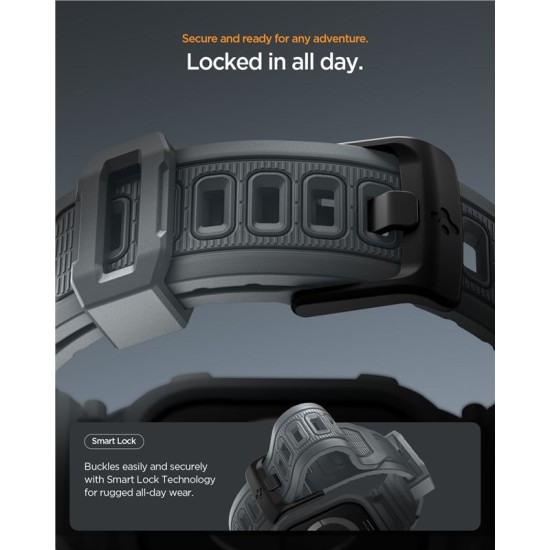 Husa cu curea Spigen Rugged Armor Pro 2 pentru Apple Watch 11 46mm, gri inchis (Spigen, Ingredi) by www.silkase.ro SPIGEN Husă cu Curea Rugged Armor Pro 2 Apple Watch 49/46/45/44mm (Ultra 3-1/Seria 11), Gri Închis (Audi, ACS10504) by www.silkase.ro
