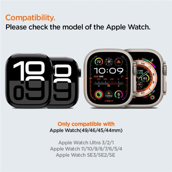 Curea Spigen Silicone Band pentru Apple Watch 49mm/46mm/45mm/44mm, Black (Curele Ceas, AMP10508) by www.silkase.ro