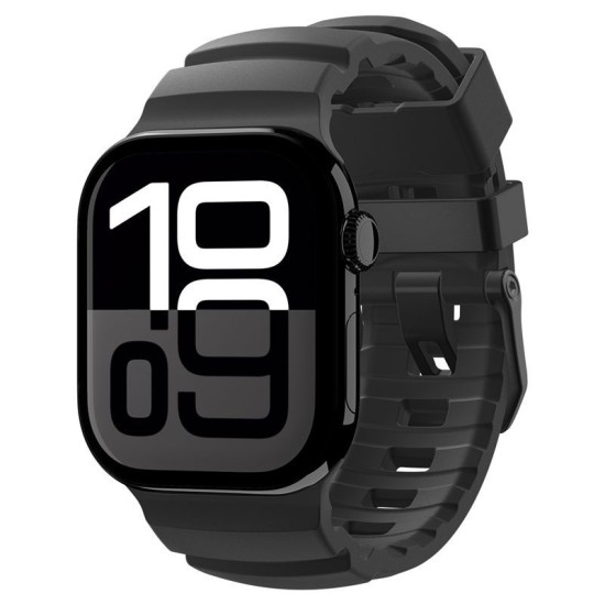 Curea Spigen Silicone Band pentru Apple Watch 49mm/46mm/45mm/44mm, Black (Curele Ceas, AMP10508) by www.silkase.ro