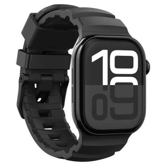 Curea Spigen Silicone Band pentru Apple Watch 49mm/46mm/45mm/44mm, Black (Curele Ceas, AMP10508) by www.silkase.ro