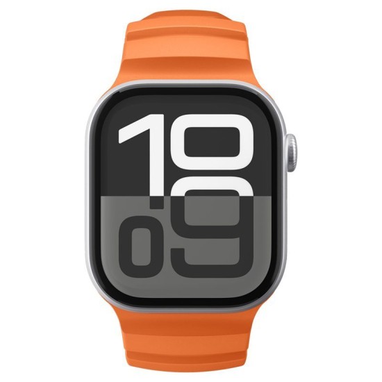 Curea Spigen Silicone Band pentru Apple Watch 49mm / 46mm / 45mm / 44mm, Portocaliu (Ingredi, AMP10509) by www.silkase.ro