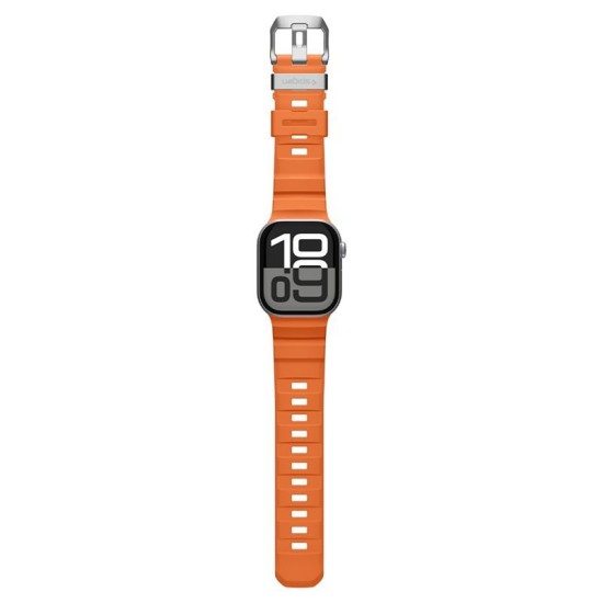 Curea Spigen Silicone Band pentru Apple Watch 49mm / 46mm / 45mm / 44mm, Portocaliu (Ingredi, AMP10509) by www.silkase.ro