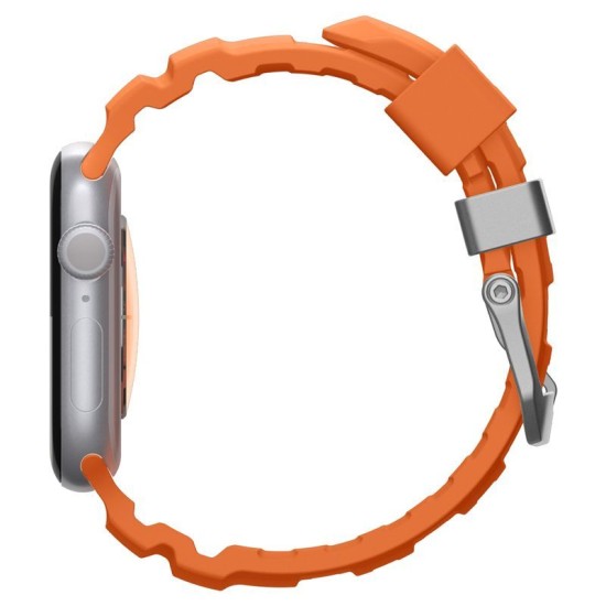 Curea Spigen Silicone Band pentru Apple Watch 49mm / 46mm / 45mm / 44mm, Portocaliu (Ingredi, AMP10509) by www.silkase.ro