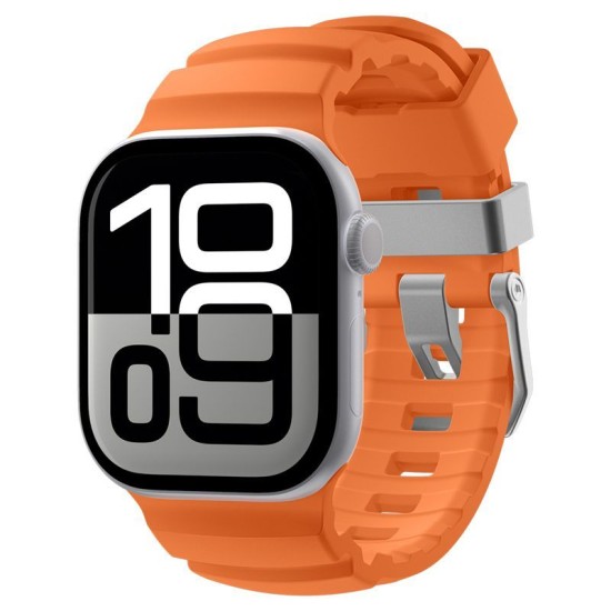 Curea Spigen Silicone Band pentru Apple Watch 49mm / 46mm / 45mm / 44mm, Portocaliu (Ingredi, AMP10509) by www.silkase.ro