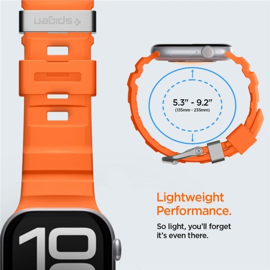 Curea Spigen Silicone Band pentru Apple Watch 49mm / 46mm / 45mm / 44mm, Portocaliu (Ingredi, AMP10509) by www.silkase.ro