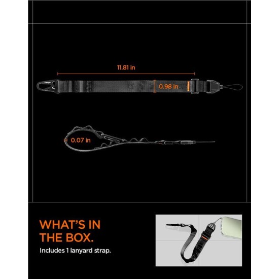Șnur de mână universal Spigen Wrist Lanyard Strap (Strap 1P) DA30S, Negru (Încărcătoare Wireless, AFA10615) by www.silkase.ro