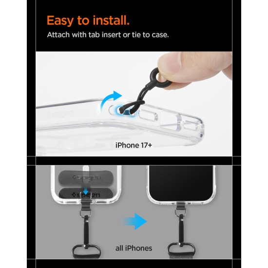 Curea de Umăr Universală Spigen Crossbody Lanyard Strap (Strap 1P + ConTag 1P + Connector 2P) DA30M, Black Curea de Umăr Universală Spigen Crossbody Lanyard Strap (Strap 1P + ConTag 1P + Connector 2P) DA30M, Black (Încărcătoare Rețea, AFA10616) by www.silkase.ro