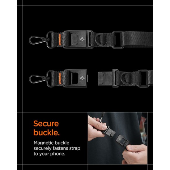 Curea de Umăr Universală Spigen Crossbody Lanyard Strap (Strap 1P + ConTag 1P + Connector 2P) DA30M, Black Curea de Umăr Universală Spigen Crossbody Lanyard Strap (Strap 1P + ConTag 1P + Connector 2P) DA30M, Black (Încărcătoare Rețea, AFA10616) by www.silkase.ro