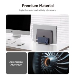 Suport Laptop Vertical Spigen LD208S4, Space Gray - Design Premium din Aluminiu Suport Laptop Vertical Spigen LD208S4, Space Gray - Design Premium din Aluminiu