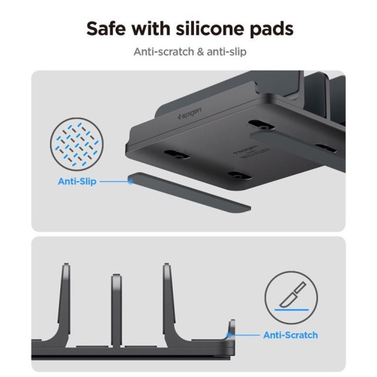 Suport Laptop Vertical Spigen LD208S4, Space Gray - Design Premium din Aluminiu Suport Laptop Vertical Spigen LD208S4, Space Gray - Design Premium din Aluminiu (Ingredi, AMP10640) by www.silkase.ro
