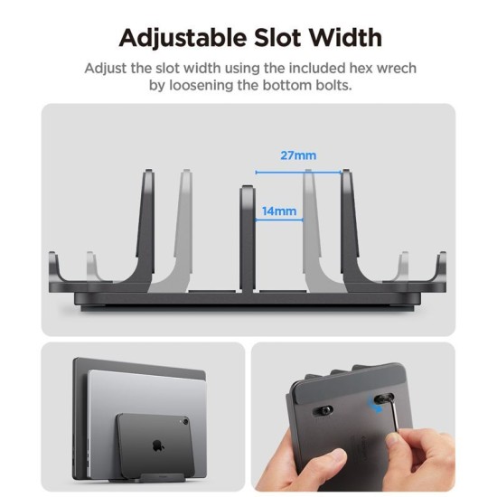 Suport Laptop Vertical Spigen LD208S4, Space Gray - Design Premium din Aluminiu Suport Laptop Vertical Spigen LD208S4, Space Gray - Design Premium din Aluminiu (Ingredi, AMP10640) by www.silkase.ro