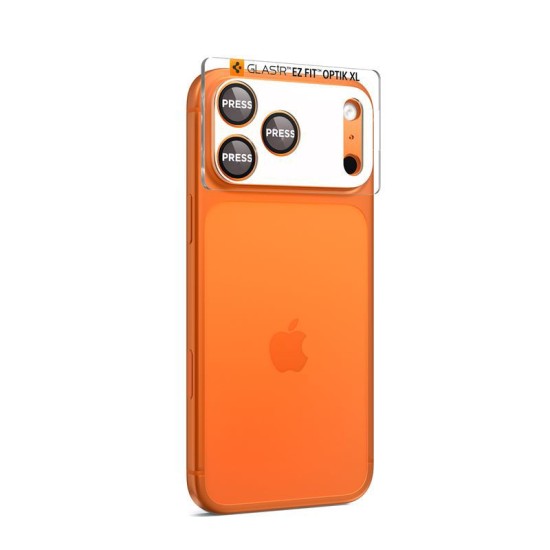 Protectie camera XL Spigen Glas.tR EZ Fit Optik Pro pentru iPhone 17 Pro, portocalie (Spigen, Ingredi) by www.silkase.ro Protectie camera XL Spigen Glas.tR EZ Fit Optik Pro pentru iPhone 17 Pro, portocalie (iPhone 17 Pro, AGL10645) by www.silkase.ro