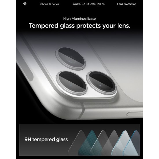 Protectie camera XL Spigen Glas.tR EZ Fit Optik Pro pentru iPhone 17 Pro, argintie (Spigen, Ingredi) by www.silkase.ro Protectie camera XL Spigen Glas.tR EZ Fit Optik Pro pentru iPhone 17 Pro, argintie (iPhone 17 Pro, AGL10647) by www.silkase.ro