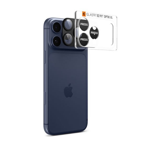Protectie camera XL Spigen Glas.tR EZ Fit Optik Pro pentru iPhone 17 Pro Max, neagra (iPhone 17 Pro Max, AGL10649) by www.silkase.ro