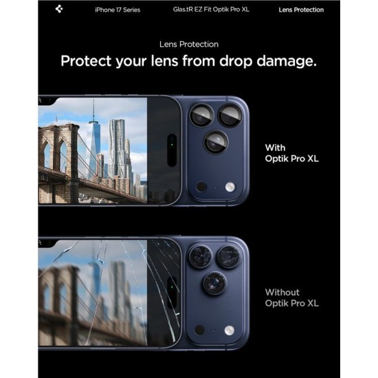 Protectie camera XL Spigen Glas.tR EZ Fit Optik Pro pentru iPhone 17 Pro Max, albastra (Spigen, Ingredi) by www.silkase.ro Protectie camera XL Spigen Glas.tR EZ Fit Optik Pro pentru iPhone 17 Pro Max, albastra (iPhone 17 Pro Max, AGL10651) by www.silkase.ro
