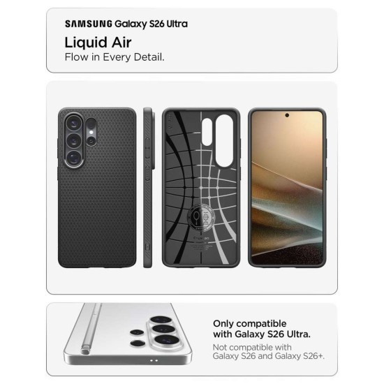Husa Spigen Liquid Air pentru Samsung Galaxy S26 Ultra, Negru Mat Husa Spigen Liquid Air pentru Samsung Galaxy S26 Ultra, Negru Mat (S26 Ultra, ACS10670) by www.silkase.ro