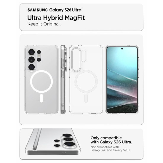 Husa Spigen Ultra Hybrid MagSafe pentru Samsung Galaxy S26 Ultra, Alb Transparent Husa Spigen Ultra Hybrid MagSafe pentru Samsung Galaxy S26 Ultra, Alb Transparent (S26 Ultra, ACS10679) by www.silkase.ro