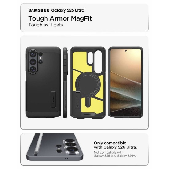 Husa Spigen Tough Armor MagSafe pentru Samsung Galaxy S26 Ultra, Negru Husa Spigen Tough Armor MagSafe pentru Samsung Galaxy S26 Ultra, Negru (S26 Ultra, ACS10684) by www.silkase.ro