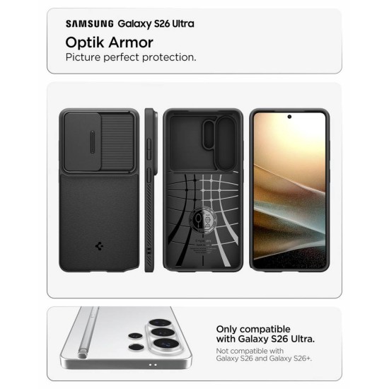 Husa Spigen Optik Armor pentru Samsung Galaxy S26 Ultra, Negru Husa Spigen Optik Armor pentru Samsung Galaxy S26 Ultra, Negru (S26 Ultra, ACS10687) by www.silkase.ro