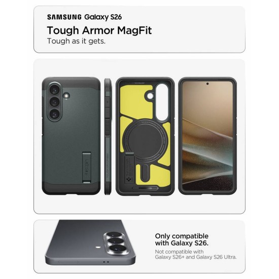 Husa Spigen Tough Armor MagSafe pentru Samsung Galaxy S26, Verde Abis Husa Spigen Tough Armor MagSafe pentru Samsung Galaxy S26, Verde Abis (S26, ACS10740) by www.silkase.ro