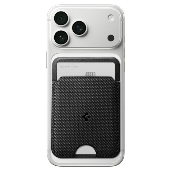 Portofel Spigen Slim Fold Tripod MagSafe cu Slot 1 Card, Negru (iPhone 17 Pro Max, AFA10751) by www.silkase.ro