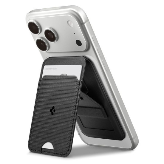 Portofel Spigen Slim Fold Tripod MagSafe cu Slot 1 Card, Negru (iPhone 17 Pro Max, AFA10751) by www.silkase.ro