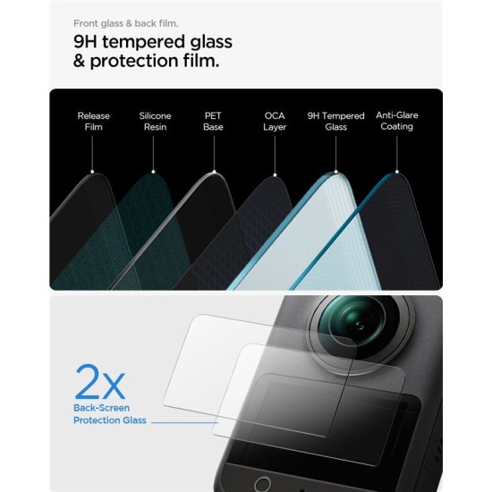 Set 2 Folii de Protecție Spigen Glass tR Slim pentru DJI Osmo 360 (Ingredi, AGL10796) by www.silkase.ro