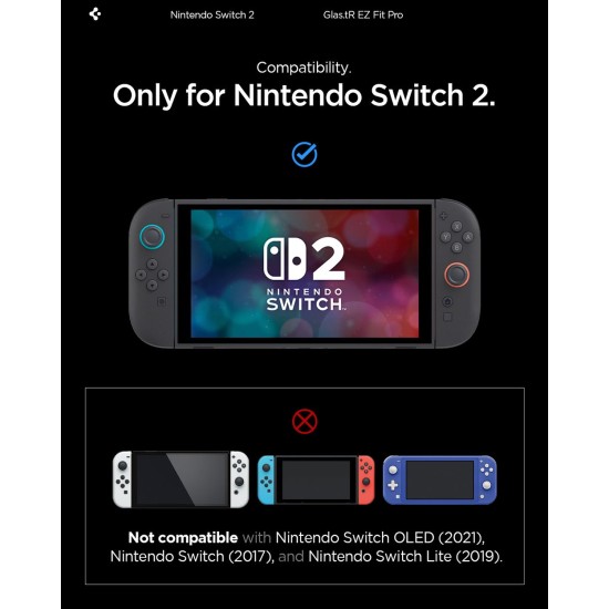 Set 2 Folii Protecție Ecran Spigen Glass tR EZ Fit Pro pentru Nintendo Switch 2 (Diverse accesorii, AGL10797) by www.silkase.ro