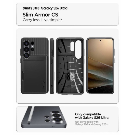 Husa Spigen Slim Armor CS pentru Samsung Galaxy S26 Ultra, Negru (S26 Ultra, ACS11036) by www.silkase.ro