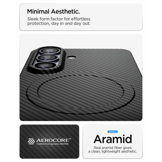 Husa Spigen Air Skin Aramid MagSafe pentru Samsung Galaxy S26, Fibra Aramid, Black (S26, ACS11059) by www.silkase.ro