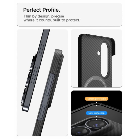 Husa Spigen Air Skin Aramid MagSafe pentru Samsung Galaxy S26, Fibra Aramid, Black (S26, ACS11059) by www.silkase.ro
