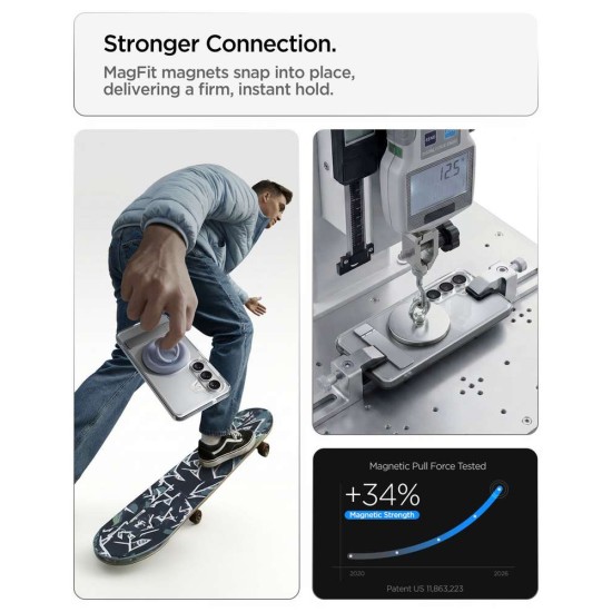 Husa Spigen Ultra Hybrid S MagSafe pentru Samsung Galaxy S26, Alb Transparent (S26, ACS11061) by www.silkase.ro