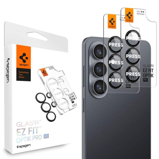 Folie protectie camere Spigen Glass tR EZ Fit Optik Pro HD, Set 2 bucati pentru Samsung Galaxy S26+, Negru Folie protectie camere Spigen Glass tR EZ Fit Optik Pro HD, Set 2 bucati pentru Samsung Galaxy S26+, Negru (S26 Plus, AGL11088) by www.silkase.ro