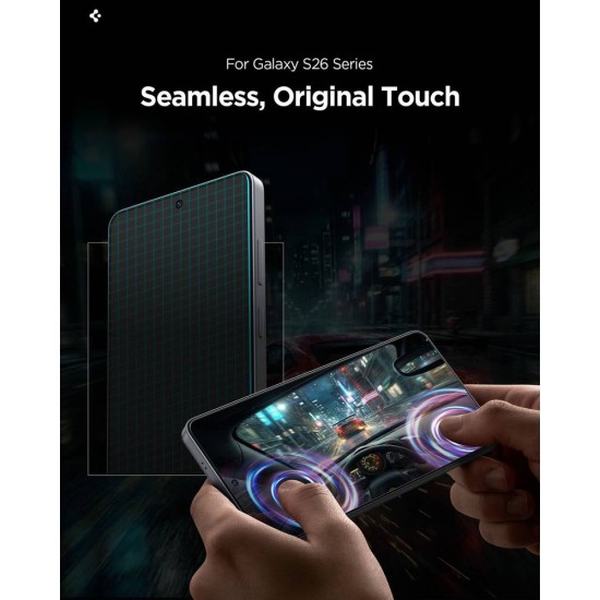 Folie sticla Spigen Glass tR EZ Fit Pro HD, Set 2 bucati pentru Samsung Galaxy S26, Transparenta (S26, AGL11095) by www.silkase.ro