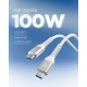 Cablu Spigen Essential USB-C la USB-C, 100W, Material Textil, Alb - EB10010CCA Cablu Spigen Essential USB-C la USB-C, 100W, Material Textil, Alb - EB10010CCA (Cabluri Telefon, ACA11102) by www.silkase.ro