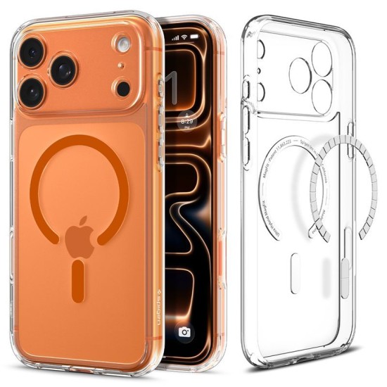 Husa Spigen Ultra Hybrid MagSafe pentru iPhone 17 Pro Max, Clear Orange Husa Spigen Ultra Hybrid MagSafe pentru iPhone 17 Pro Max, Clear Orange (iPhone 17 Pro Max, ACS11109) by www.silkase.ro