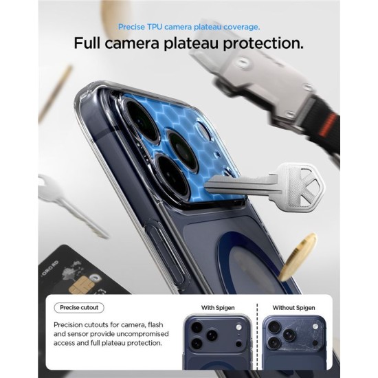 Husă Spigen Ultra Hybrid MagSafe pentru iPhone 17 Pro, Clear Deep Blue Husă Spigen Ultra Hybrid MagSafe pentru iPhone 17 Pro, Clear Deep Blue (iPhone 17 Pro, ACS11111) by www.silkase.ro