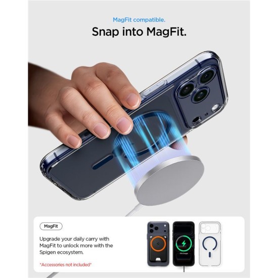 Husă Spigen Ultra Hybrid MagSafe pentru iPhone 17 Pro, Clear Deep Blue Husă Spigen Ultra Hybrid MagSafe pentru iPhone 17 Pro, Clear Deep Blue (iPhone 17 Pro, ACS11111) by www.silkase.ro