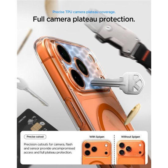 Husă Spigen Ultra Hybrid MagSafe, Clear Orange - iPhone 17 Pro Husă Spigen Ultra Hybrid MagSafe, Clear Orange - iPhone 17 Pro (iPhone 17 Pro, ACS11112) by www.silkase.ro
