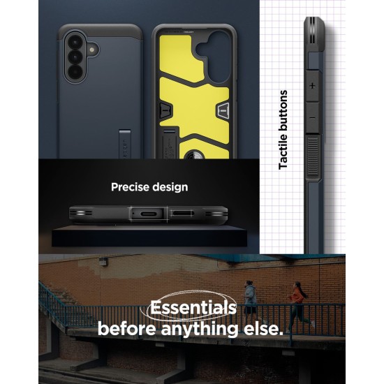 Husa Spigen Tough Armor Samsung Galaxy A57 5G, Metal Slate - Protecție Premium cu Stand Integrat Husa Spigen Tough Armor Samsung Galaxy A57 5G, Metal Slate - Protecție Premium cu Stand Integrat (A57, ACS11126) by www.silkase.ro
