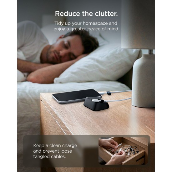 Suport Magnetic Spigen pentru Cabluri, Organizator Premium, Negru (Încărcătoare Wireless, APP11145) by www.silkase.ro