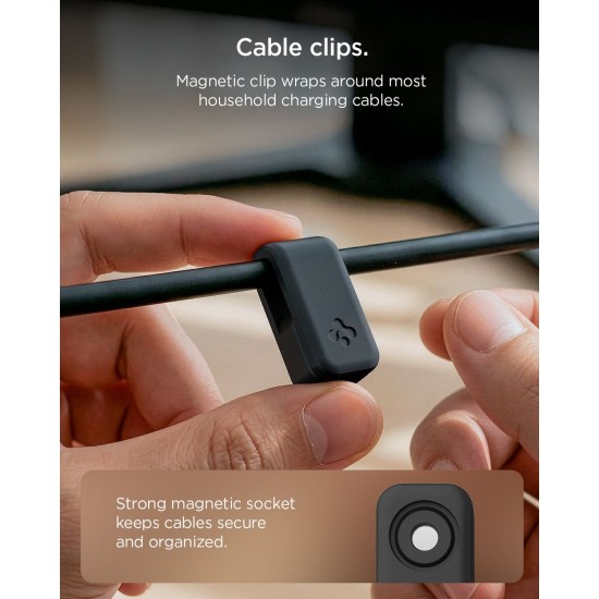 Suport Magnetic Spigen pentru Cabluri, Organizator Premium, Negru (Încărcătoare Wireless, APP11145) by www.silkase.ro