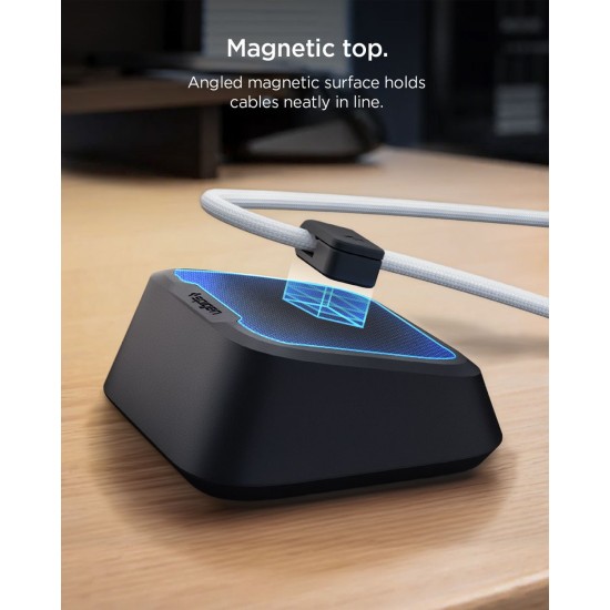 Suport Magnetic Spigen pentru Cabluri, Organizator Premium, Negru (Încărcătoare Wireless, APP11145) by www.silkase.ro
