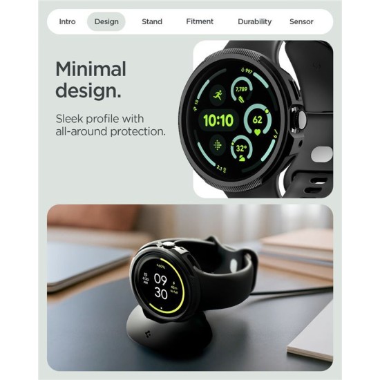 Husa de Protectie Spigen Liquid Air V2 pentru Google Pixel Watch 4 45mm, Matte Black (Pixel Watch 4, ACS11222) by www.silkase.ro