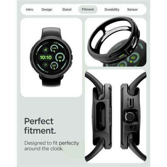 Husa de Protectie Spigen Liquid Air V2 pentru Google Pixel Watch 4 45mm, Matte Black (Pixel Watch 4, ACS11222) by www.silkase.ro